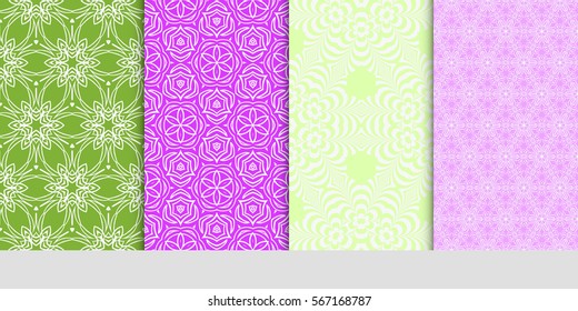 set of floral ornament. seamless pattern. Abstract Geometric Background . for design, wallpaper, invitation, fabric, decor