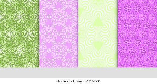 set of floral ornament. seamless pattern. Abstract Geometric Background . for design, wallpaper, invitation, fabric, decor