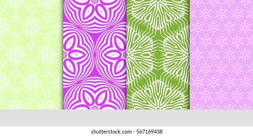 set of floral ornament. seamless pattern. Abstract Geometric Background . for design, wallpaper, invitation, fabric, decor
