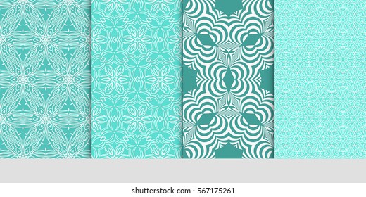 set of floral ornament. seamless pattern. Abstract Geometric Background . for design, wallpaper, invitation, fabric, decor