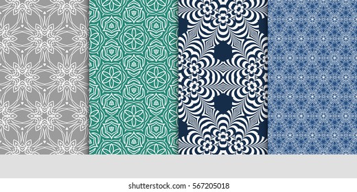 set of floral ornament. seamless pattern. Abstract Geometric Background . for design, wallpaper, invitation, fabric, decor