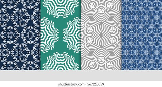 set of floral ornament. seamless pattern. Abstract Geometric Background . for design, wallpaper, invitation, fabric, decor