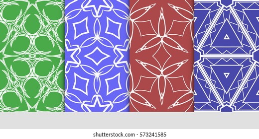 set of floral ornament. seamless pattern. Abstract Geometric Background Design. for design, wallpaper, invitation, fabric, decor