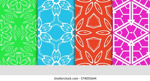 set of floral ornament. seamless pattern. Abstract Geometric Background Design. for design, wallpaper, invitation, fabric, decor