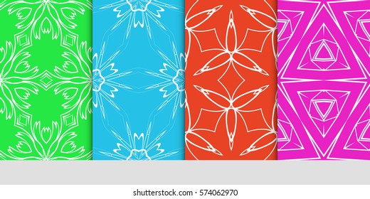 set of floral ornament. seamless pattern. Abstract Geometric Background Design. 
