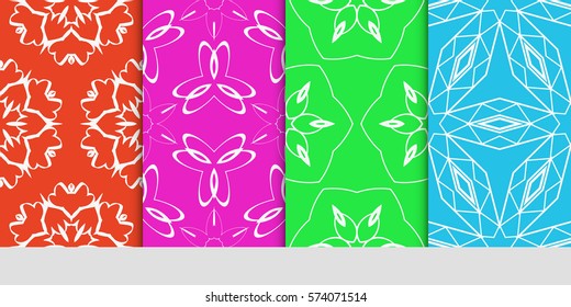 set of floral ornament. seamless pattern. Abstract Geometric Background Design. for design, wallpaper, invitation, fabric, decor