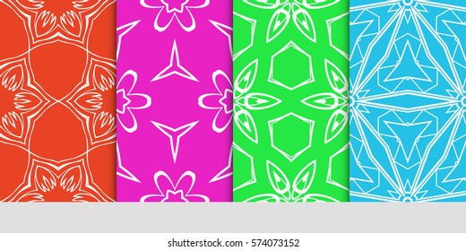 set of floral ornament. seamless pattern. Abstract Geometric Background Design. for design, wallpaper, invitation, fabric, decor
