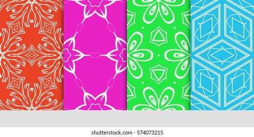 set of floral ornament. seamless pattern. Abstract Geometric Background Design. for design, wallpaper, invitation, fabric, decor