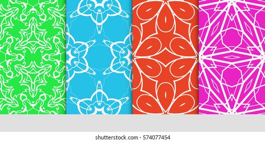 set of floral ornament. seamless pattern. Abstract Geometric Background Design. for design, wallpaper, invitation, fabric, decor