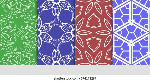 set of floral ornament. seamless pattern. Abstract Geometric Background Design. for design, wallpaper, invitation, fabric, decor