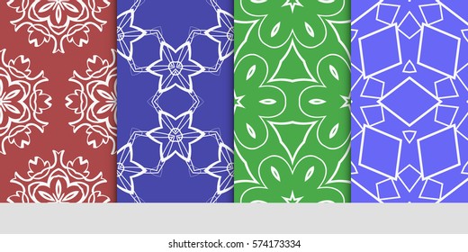 set of floral ornament. seamless pattern. Abstract Geometric Background Design. for design, wallpaper, invitation, fabric, decor
