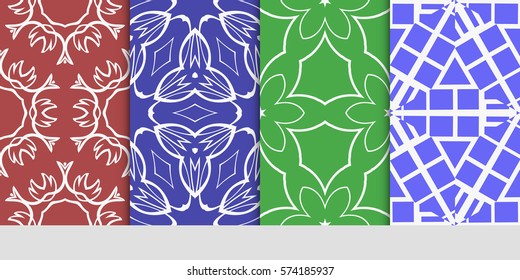 set of floral ornament. seamless pattern. Abstract Geometric Background Design. for design, wallpaper, invitation, fabric, decor