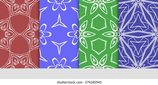 set of floral ornament. seamless pattern. Abstract Geometric Background Design. for design, wallpaper, invitation, fabric, decor