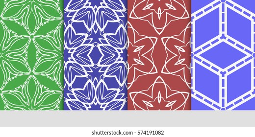 set of floral ornament. seamless pattern. Abstract Geometric Background Design. for design, wallpaper, invitation, fabric, decor