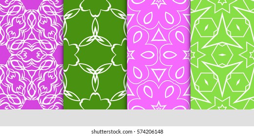set of floral ornament. seamless pattern. Abstract Geometric Background Design. for design, wallpaper, invitation, fabric, decor