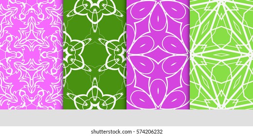 set of floral ornament. seamless pattern. Abstract Geometric Background Design. for design, wallpaper, invitation, fabric, decor