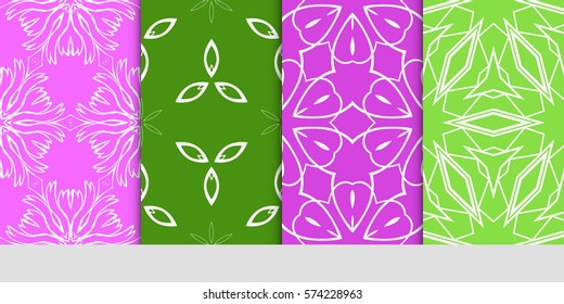 set of floral ornament. seamless pattern. Abstract Geometric Background Design. for design, wallpaper, invitation, fabric, decor