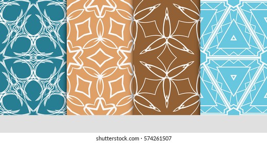 set of floral ornament. seamless pattern. Abstract Geometric Background Design. for design, wallpaper, invitation, fabric, decor