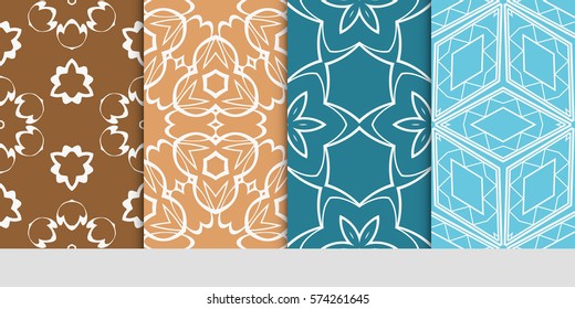 set of floral ornament. seamless pattern. Abstract Geometric Background Design. for design, wallpaper, invitation, fabric, decor