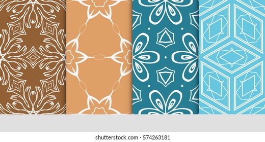 set of floral ornament. seamless pattern. Abstract Geometric Background Design. for design, wallpaper, invitation, fabric, decor