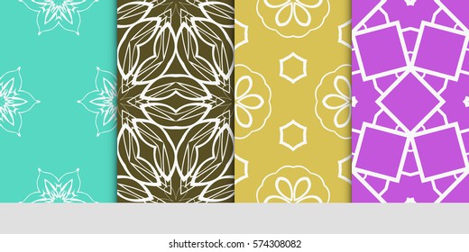 set of floral ornament. seamless pattern. Abstract Geometric Background Design. for design, wallpaper, invitation, fabric, decor