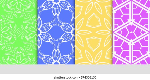 set of floral ornament. seamless pattern. Abstract Geometric Background Design. for design, wallpaper, invitation, fabric, decor