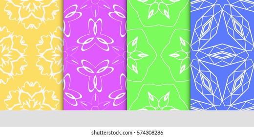 set of floral ornament. seamless pattern. Abstract Geometric Background Design. for design, wallpaper, invitation, fabric, decor