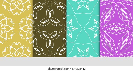 set of floral ornament. seamless pattern. Abstract Geometric Background Design. for design, wallpaper, invitation, fabric, decor