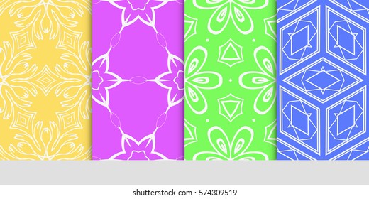 set of floral ornament. seamless pattern. Abstract Geometric Background Design. for design, wallpaper, invitation, fabric, decor