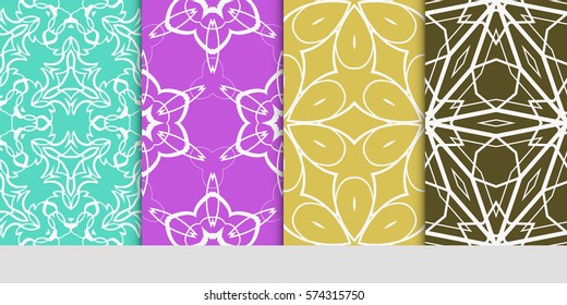 set of floral ornament. seamless pattern. Abstract Geometric Background Design. for design, wallpaper, invitation, fabric, decor