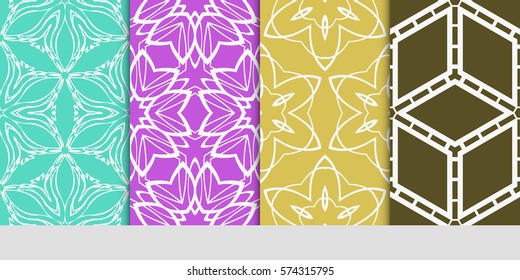 set of floral ornament. seamless pattern. Abstract Geometric Background Design. for design, wallpaper, invitation, fabric, decor