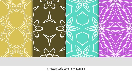 set of floral ornament. seamless pattern. Abstract Geometric Background Design. for design, wallpaper, invitation, fabric, decor