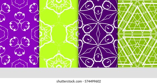set of floral ornament. seamless pattern. Abstract Geometric Background Design. for design, wallpaper, invitation, fabric, decor