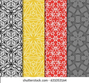 set of floral ornament. seamless pattern. Abstract Geometric Background Design. for design, wallpaper, invitation, fabric, decor