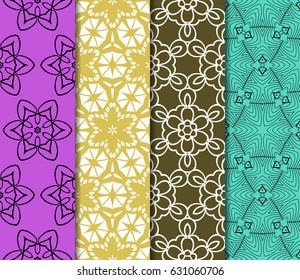 set of floral ornament. seamless pattern. Abstract Geometric Background Design. for design, wallpaper, invitation, fabric, decor