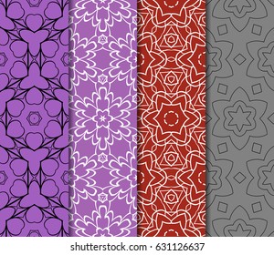 set of floral ornament. seamless pattern. Abstract Geometric Background Design. for design, wallpaper, invitation, fabric, decor