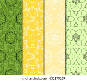 set of floral ornament. seamless pattern. Abstract Geometric Background Design. for design, wallpaper, invitation, fabric, decor