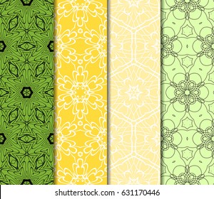set of floral ornament. seamless pattern. Abstract Geometric Background Design. for design, wallpaper, invitation, fabric, decor