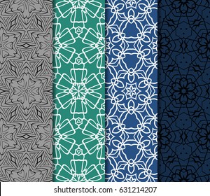 set of floral ornament. seamless pattern. Abstract Geometric Background Design. for design, wallpaper, invitation, fabric, decor
