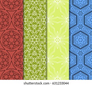 set of floral ornament. seamless pattern. Abstract Geometric Background Design. for design, wallpaper, invitation, fabric, decor