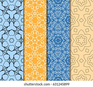 set of floral ornament. seamless pattern. Abstract Geometric Background Design. for design, wallpaper, invitation, fabric, decor
