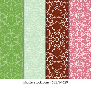 set of floral ornament. seamless pattern. Abstract Geometric Background . for design, wallpaper, invitation, fabric, decor