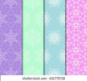 set of floral ornament. seamless pattern. Abstract Geometric Background . for design, wallpaper, invitation, fabric, decor