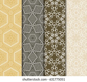 set of floral ornament. seamless pattern. Abstract Geometric Background . for design, wallpaper, invitation, fabric, decor