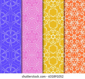 set of floral ornament. seamless pattern. Abstract Geometric Background . for design, wallpaper, invitation, fabric, decor