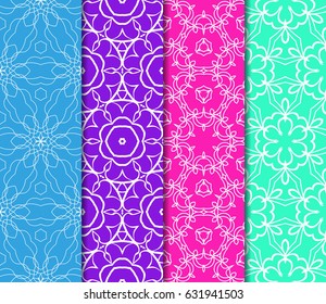 set of floral ornament. seamless pattern. Abstract Geometric Background . for design, wallpaper, invitation, fabric, decor