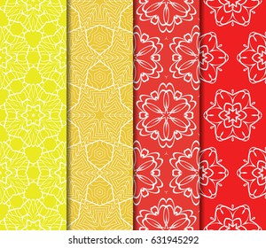 set of floral ornament. seamless pattern. Abstract Geometric Background . for design, wallpaper, invitation, fabric, decor