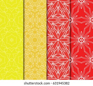 set of floral ornament. seamless pattern. Abstract Geometric Background . for design, wallpaper, invitation, fabric, decor