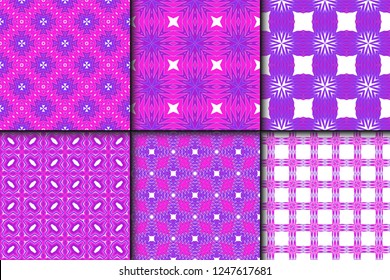 Set Of Floral Ornament. Seamless Vector Pattern. Interior Decoration, Wallpaper, Invitation, Fashion Design