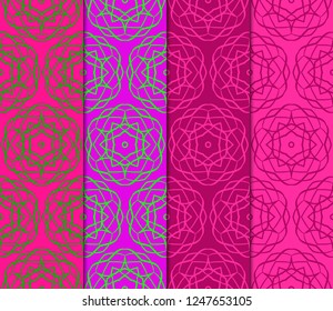 Set Of Floral Ornament. Seamless Vector Pattern. Interior Decoration, Wallpaper, Invitation, Fashion Design